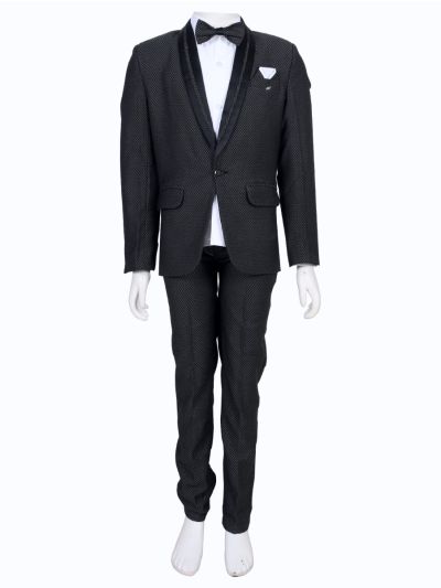 Royal Elegance Boys Premium Rayon Coat Suit with Bow Tie – Stylish Formal Outfit