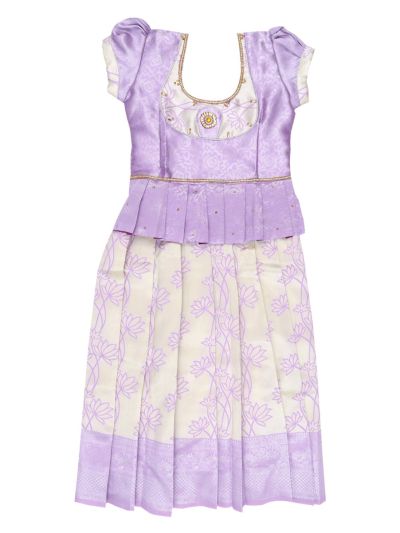 Charming Girls Readymade Stone Work Art Silk Pattu Pavadai Set