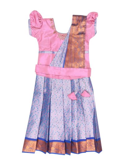 Charming Girls Readymade Art Silk Pattu Pavadai Set