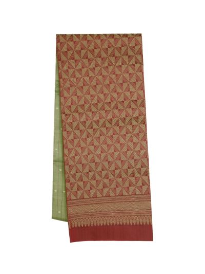 Gracecharm Elegant Pure Soft Silk Checked and Butta Design Contrast Border Saree
