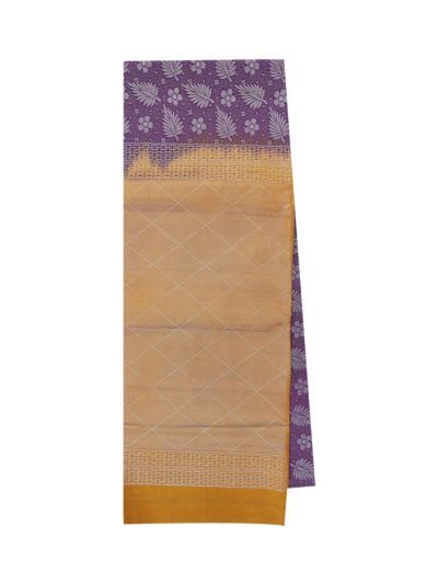 Gracecharm Elegant Pure Soft Silk Floral Design Contrast Border Saree