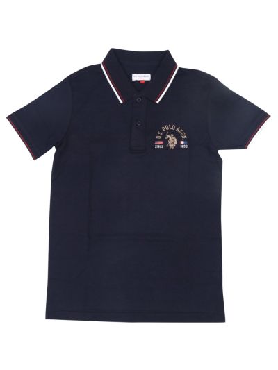 U.S. Polo Boy's Premium Hosiery Collar Half Sleeve Casual T-Shirt