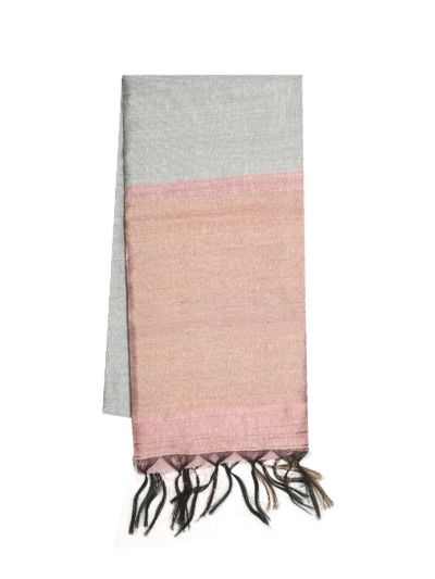 BlossomEase Art Dupion Plain with Contrast Border Saree
