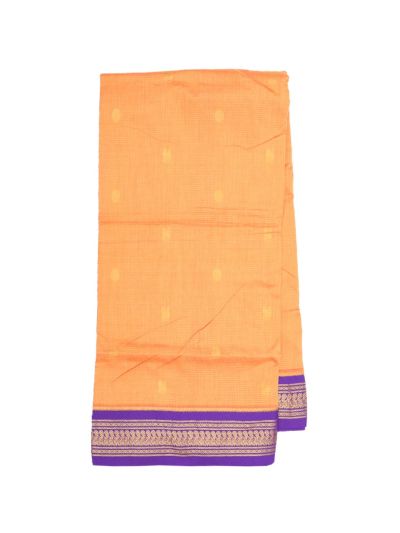 Gracecharm Elegant Kalyani Cotton Striped and Butta Design Contrast Border Saree