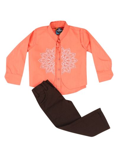 Gracecharm Boys Cotton Casual Waistcoat Shirt with Pant Set