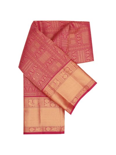 Vivaha Pure Silk Kanchipuram Wedding Jacquard Traditional Motif with Zari Border Saree