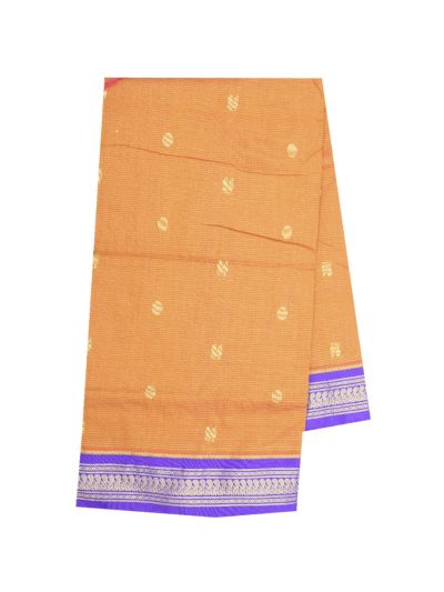 Gracecharm Elegant Kalyani Cotton Striped and Butta Design Contrast Border Saree