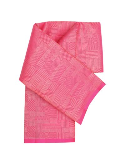 Gracecharm Pure Soft Silk Geometric Checked Design with Small Border Saree