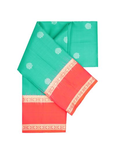 Gracecharm Elegant Pure Soft Silk Butta Design Contrast Border Saree