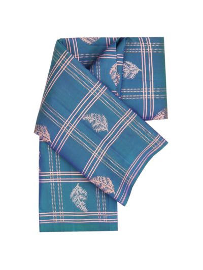 Gracecharm Elegant Pure Soft Silk Checked and Butta Design Borderless Saree