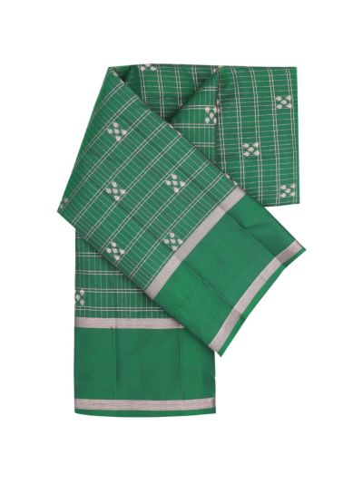 Gracecharm Elegant Pure Soft Silk Checked and Butta Design with Border Saree