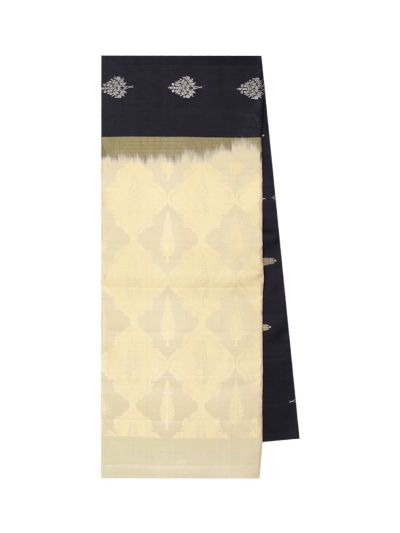 Gracecharm Elegant Pure Soft Silk Butta Design Contrast Border Saree