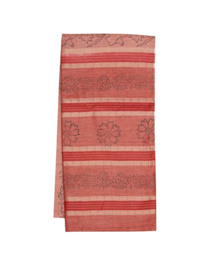 BlossomEase Art Tussar Floral Design with Border Saree