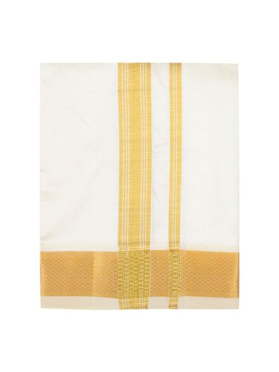 Men’s Traditional Pure Silk Dhoti and Angavastram