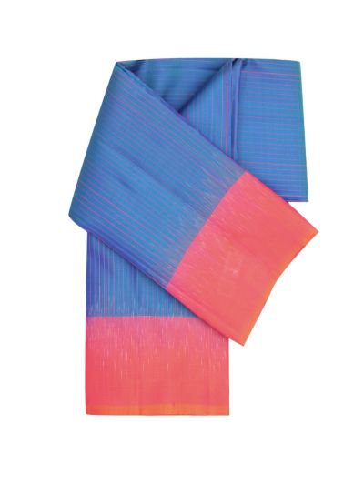 Gracecharm Elegant Pure Soft Silk Striped Design Contrast Border Saree