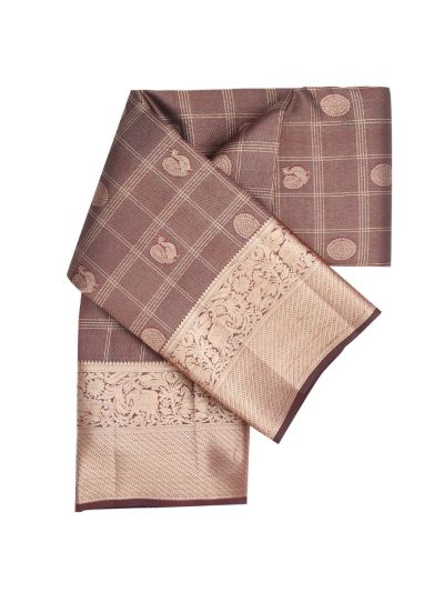 Vivaha Pure Silk Kanchipuram Wedding Jacquard Checked Butta Design Zari Border Saree