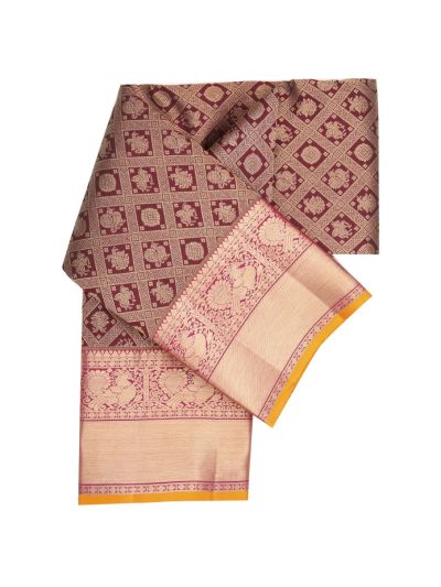 Vivaha Pure Silk Kanchipuram Wedding Jacquard Peacock Motif with Zari Border Saree