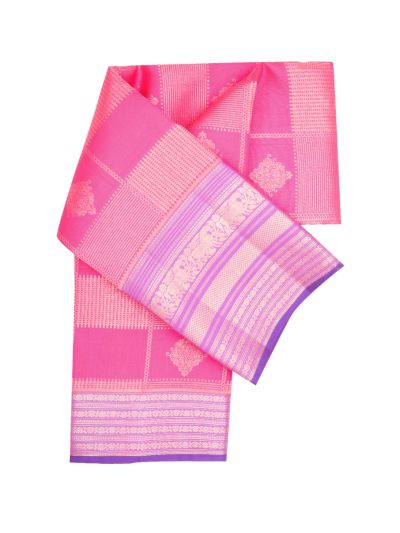 Vivaha Pure Silk Kanchipuram Wedding Jacquard Geometric Motif with Zari Border Saree