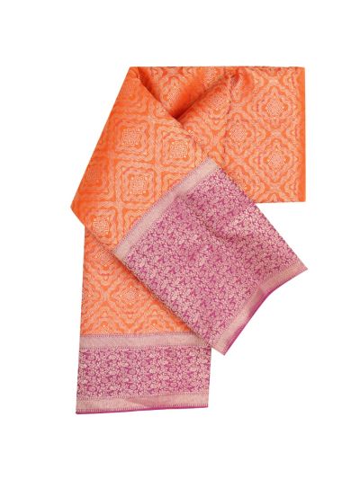 Vivaha Pure Silk Bridal Kanchipuram Geometric Motif with Zari Border Saree