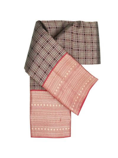 Vivaha Pure Silk Bridal Kanchipuram Checked Design Contrast Zari Border Saree