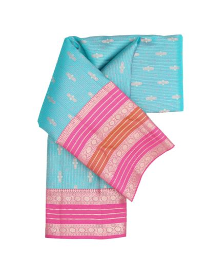 Vivaha Pure Silk Bridal Kanchipuram Striped and Butta Design Contrast Border Saree