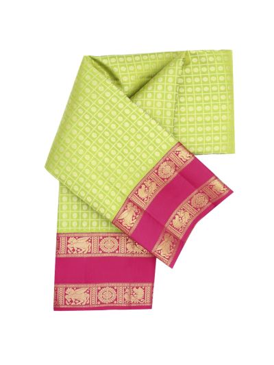 Vivaha Pure Silk Kanchipuram Wedding Jacquard Checked Motif with Zari Border Saree