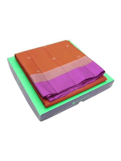 Kanmanie Soft Silk Butta Design with 6 Inch Asthiri Border Saree