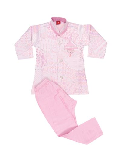 EliteCharm Boys Premium Jacquard Readymade Sherwani Set