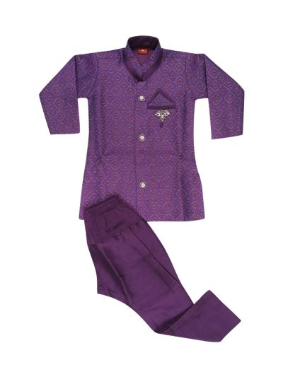 EliteCharm Boys Premium Jacquard Readymade Sherwani Set