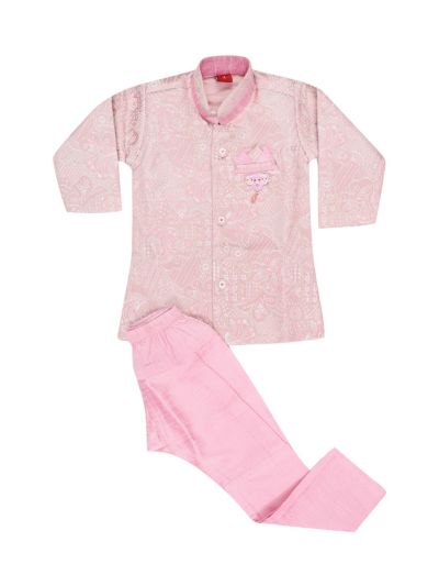 EliteCharm Boys Premium Jacquard Readymade Sherwani Set