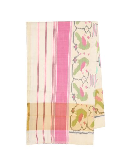 BlossomEase Pochampally Silk Ikat Design with Border Saree