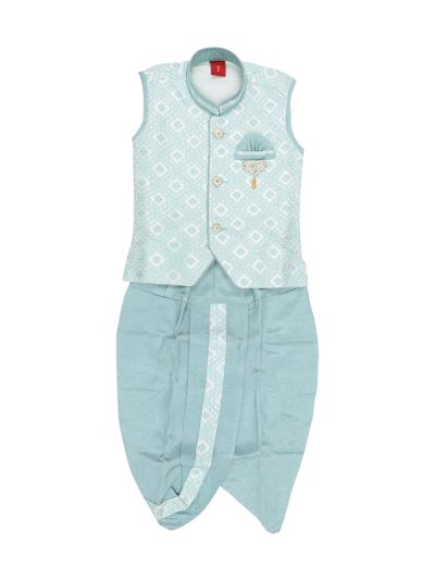 EliteCharm Boys Traditional Jacket Readymade Panchakacham Set