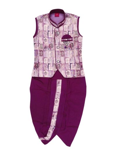 EliteCharm Boys Traditional Jacket Readymade Panchakacham Set