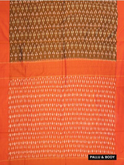 Gracecharm Pochampally Cotton Ikat Butta Design with Border Saree