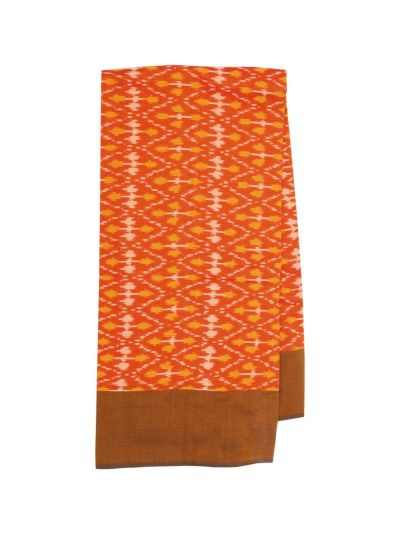 Gracecharm Pochampally Cotton Ikat Geometric Design with Border Saree