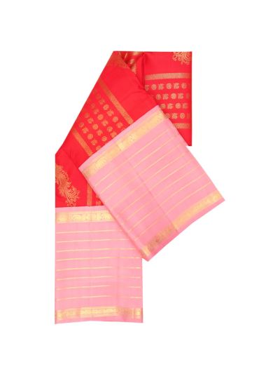 Vivaha Arani Pure Silk Traditional Butta Design Contrast Zari Border Saree