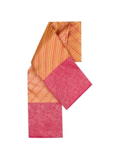 Gracecharm Uppada Silk Traditional Diagonal Striped Design Contrast Border Saree
