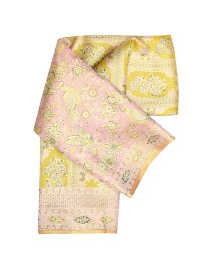 Vivaha Pure Silk Bridal Kanchipuram Floral Motif with Zari Border Saree