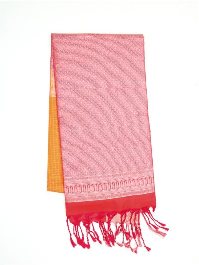 Gracecharm Elegant Art Soft Silk Checked Butta Design with Border Saree