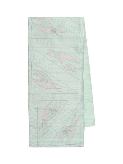 Gracecharm Semi Tussar Geometric Leaf Border Saree with Small Dash Butta Design