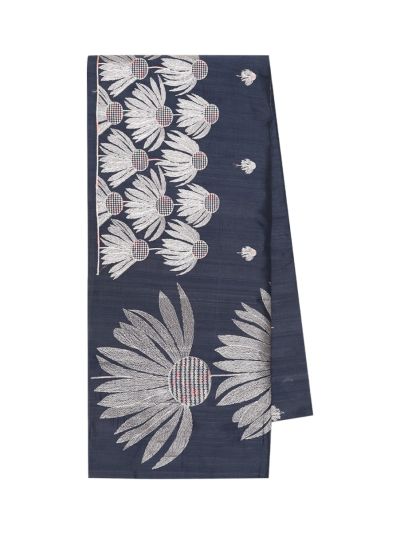 Gracecharm Semi Tussar Daisy Floral Border Saree with Small Floral Buttas