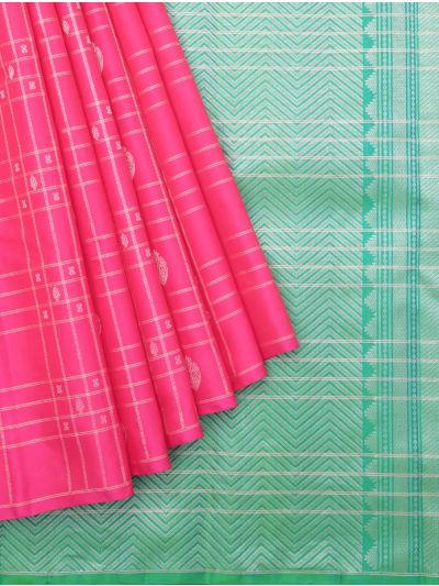 Gracecharm Pure Soft Silk Checked Butta Design Borderless Saree