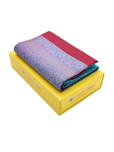 Gracecharm Pure Soft Silk Floral Butta Design Contrast Border Saree