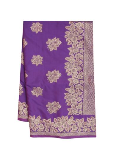 Gracecharm Shot Silk Floral Butta Design Floral Leaf Border Saree 