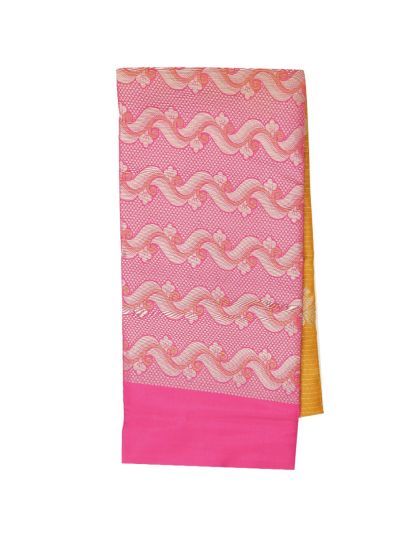 Mau Fancy Striped and Floral Butta Design with Contrast Border Saree