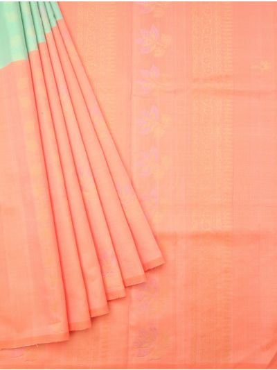 Kanmanie Soft Silk Floral Butta Design Borderless Saree