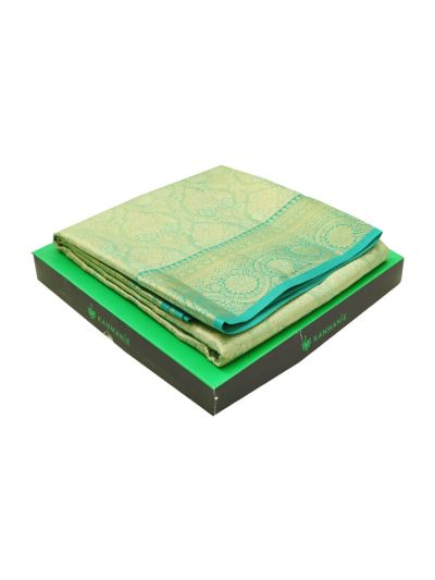 Kanmanie Pure Silk Floral Jaal Design with 5 Inch Jacquard Border Saree