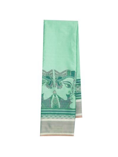 Gracecharm Art Soft Silk Goddess Face Motif Border Saree