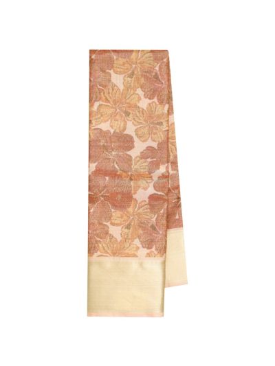 Gracecharm Art Soft Silk Hibiscus Floral Print Border Saree