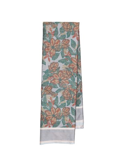 Gracecharm Art Soft Silk Magnolia Floral Print Border Saree